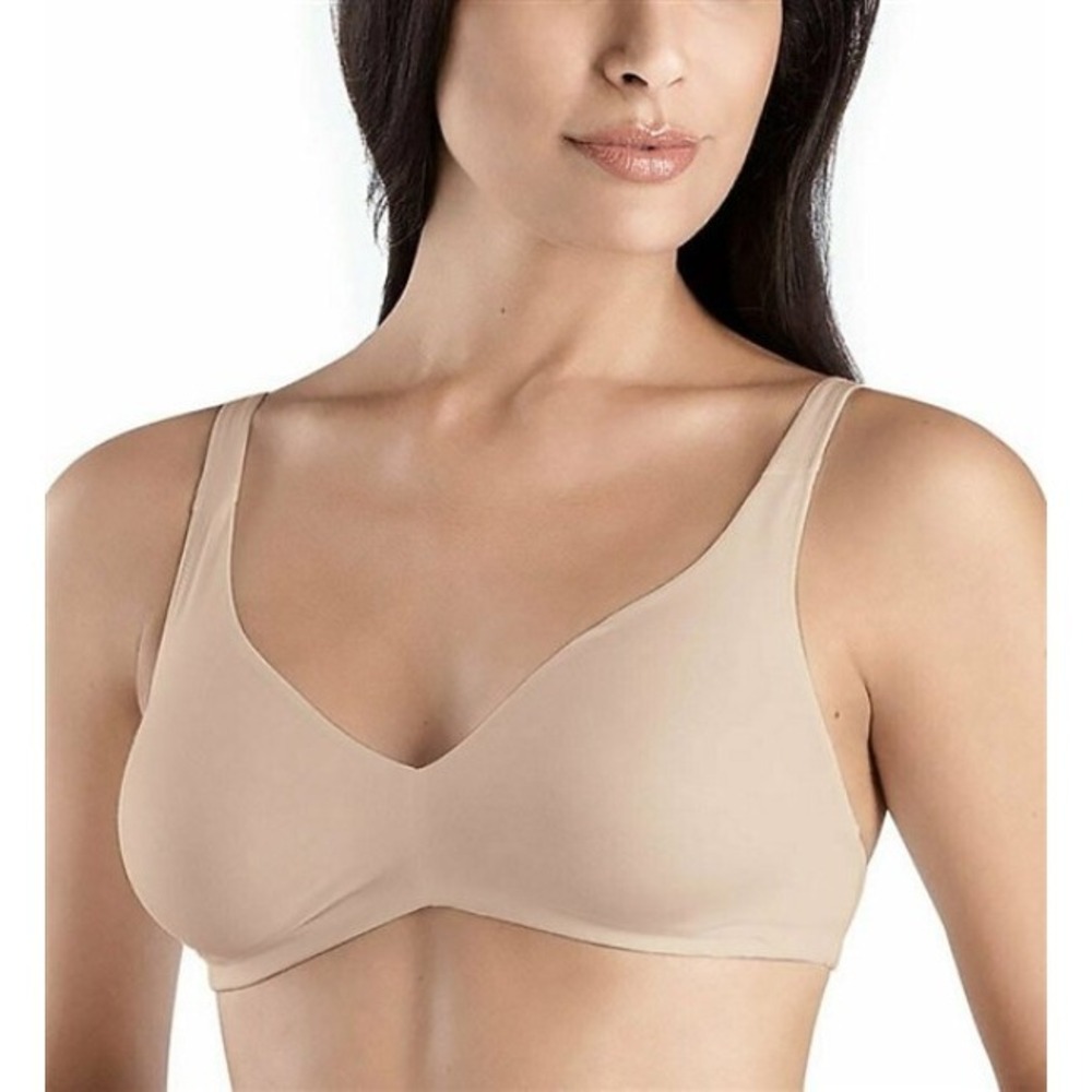NWT Hanro 32D Cotton Sensations Full Busted Soft Cup Bra 1393 Beige 131286